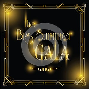 Big gala ball art deco background