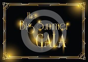 Big gala ball art deco background