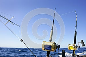 Big game boat fishing in deep sea