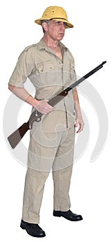 Big Game Safari Hunter Isolated