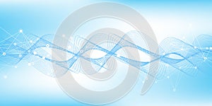 Big Genomic Data Visualization. DNA helix, DNA strand, DNA Test. CRISPR CAS9 - Genetic engineering. Molecule or atom