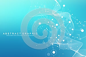 Big Genomic Data Visualization. DNA helix, DNA strand, DNA Test. CRISPR CAS9 - Genetic engineering. Molecule or atom