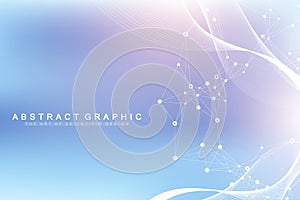 Big Genomic Data Visualization. DNA helix, DNA strand, DNA Test. CRISPR CAS9 - Genetic engineering. Molecule or atom