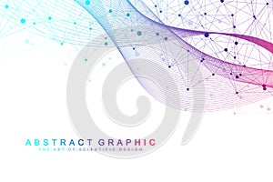 Big Genomic Data Visualization. DNA helix, DNA strand, DNA Test. Molecule or atom, neurons. Abstract structure for