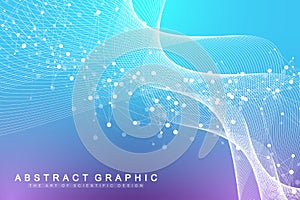 Big Genomic Data Visualization. DNA helix, DNA strand, DNA Test. Molecule or atom, neurons. Abstract structure for