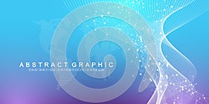 Big Genomic Data Visualization. DNA helix, DNA strand, DNA Test. CRISPR CAS9 - Genetic engineering. Molecule or atom photo