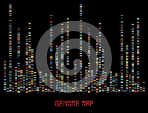 Big Genomic Data Visualization DNA Test, Barcoding, Genome Map Architecture - Vector Graphic Template photo