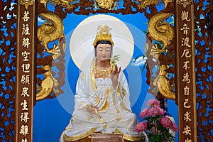 Big of god guanyin statue in China temple.