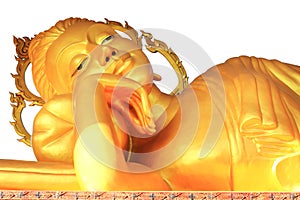 Big golden buddha statue in thai temple