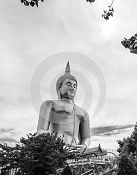 Big Golden Buddha statue at Wat Muang Temple angthong province