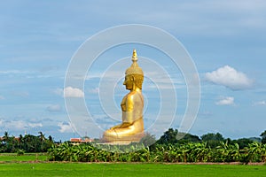 Big Golden Buddha statue at Wat Muang Temple angthong province