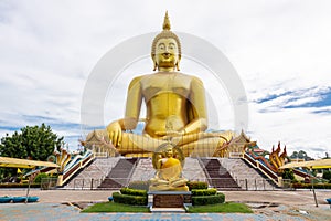 Big Golden Buddha statue at Wat Muang Temple angthong province