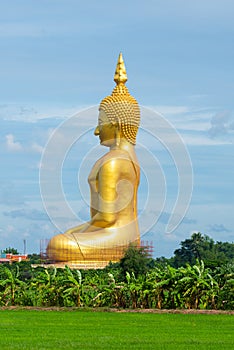 Big Golden Buddha statue at Wat Muang Temple angthong province