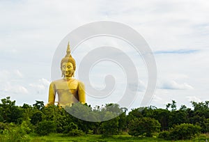 Big Golden Buddha statue at Wat Muang Temple angthong province