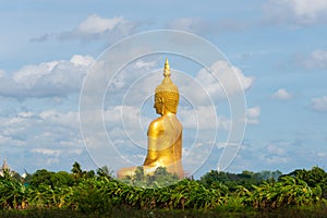 Big Golden Buddha statue at Wat Muang Temple angthong province