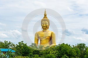 Big Golden Buddha statue at Wat Muang Temple angthong province