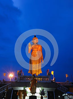 Big golden buddha statues largest at Twilight