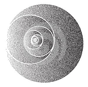 Big Golden ratio stippled circles - visualization of Fibonacci Sequence