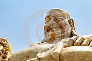 Big golden statue of Buddha in Qianfo Shan, Jinan, China