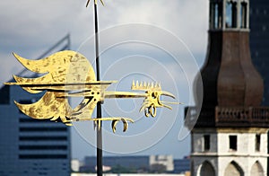 Big golden weathercock in Tallinn