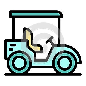 Big golf cart icon color outline vector