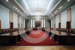 big governmental conference room with a long table