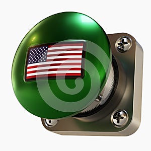 Big Green Button with the US Flag