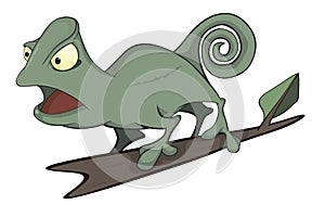 Big green Chameleon cartoon