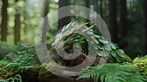 big green dragon in the forest, symbol 2024