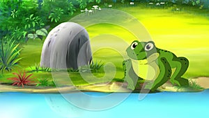 Big Green frog near the pond HD