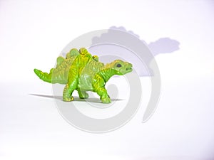 Big green toy stegosaurus