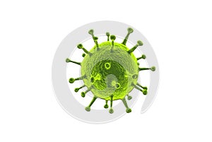 Big green virus on a white background