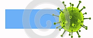 Big green virus on a white background