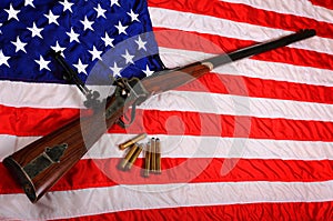Big Gun on American Flag