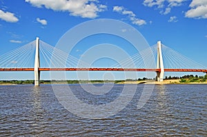 Big guyed bridge in Murom, Russia