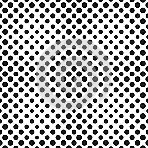 Big halftone circles vector seamless pattern. Halftone dots.