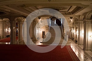 Big hall with marble stairs