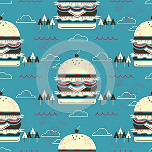 Big hamburger flat design