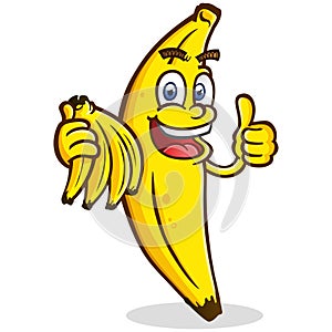 A big happy banana smiling and holding a bunch of bananas