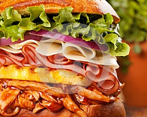 Big Hawaiian Chicken Sandwich Closeup