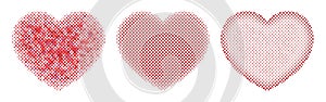 Big heart filling with small red polka dots for invitation, flyers, posters, brochures, banners