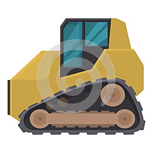 Big heavy tractor icon cartoon vector. Industrial lift