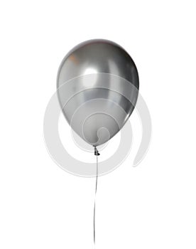 Big helium inflatable latex clear silver balloon for decorations on birthday wedding corporative party isolated on white