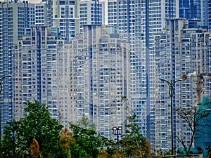 Big High-rise tower blocks look over HCMC Vietnam