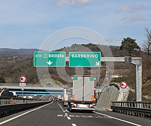big highway sign in Italy photo