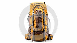 Big hiking and trekking backpack isolated. Generative AI