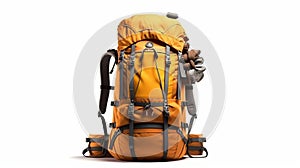 Big hiking and trekking backpack isolated. Generative AI