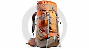 Big hiking and trekking backpack isolated. Generative AI