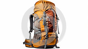 Big hiking and trekking backpack isolated. Generative AI