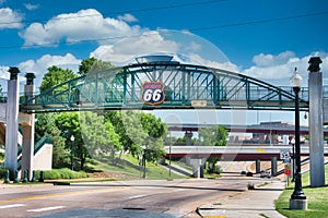 Big and Historic Route 66 Sign at as you enter Tulsa, Oklahoma - Americana